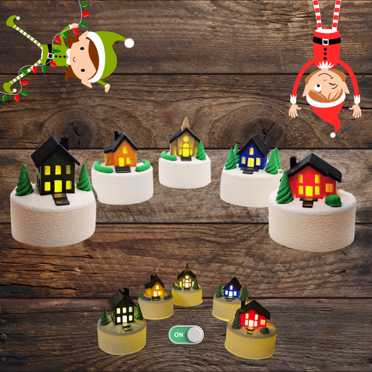Mini Aldea Navideña con Luz 3D – Decoración de Navidad