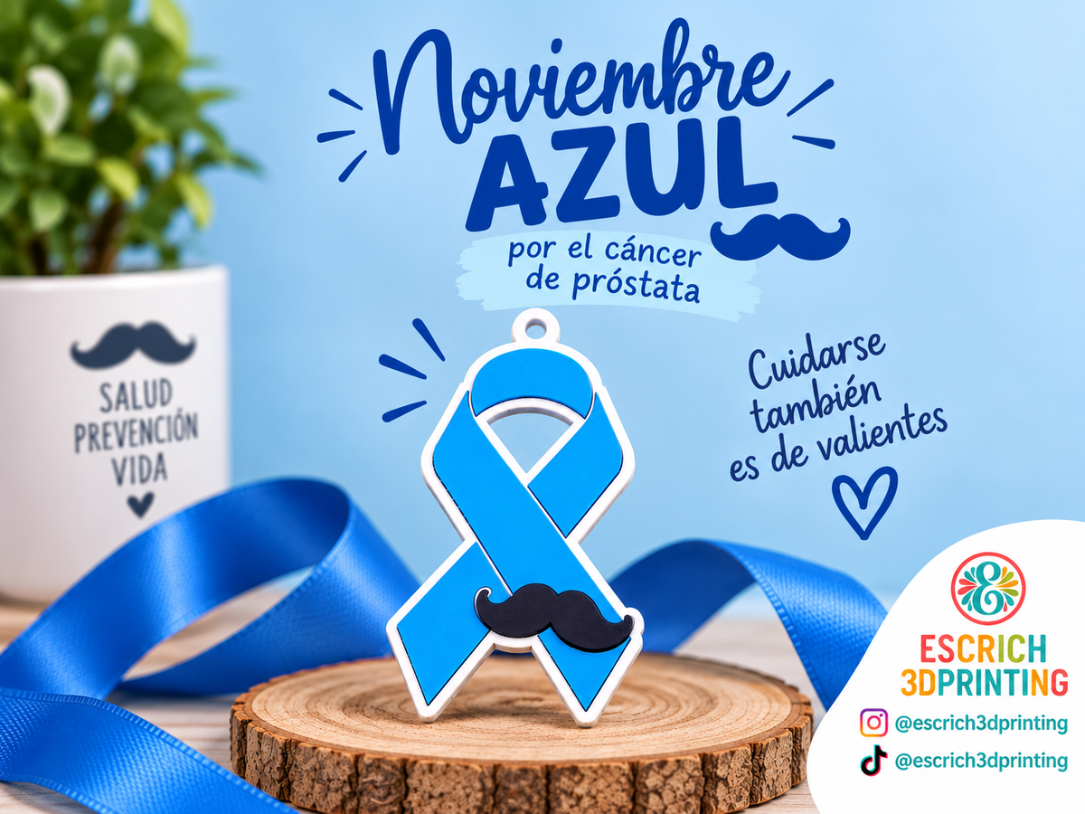 Llavero Lazo Azul Cáncer de próstata