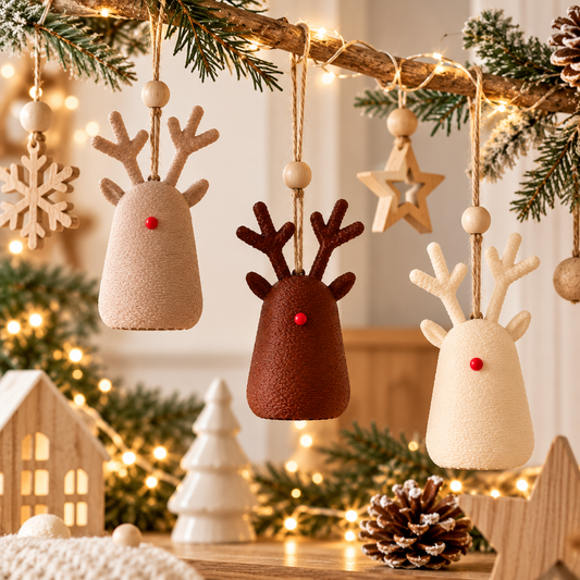 Reno Navideño Decorativo 3D – Adorno de Navidad para Colgar o Decorar