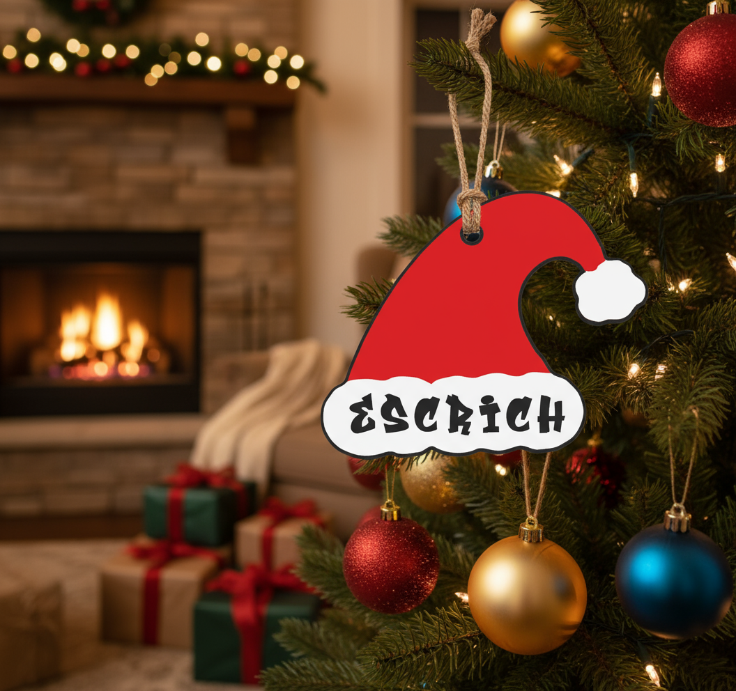 🎄🎅🏻 Adorno Gorro de Papá Noel Personalizable
