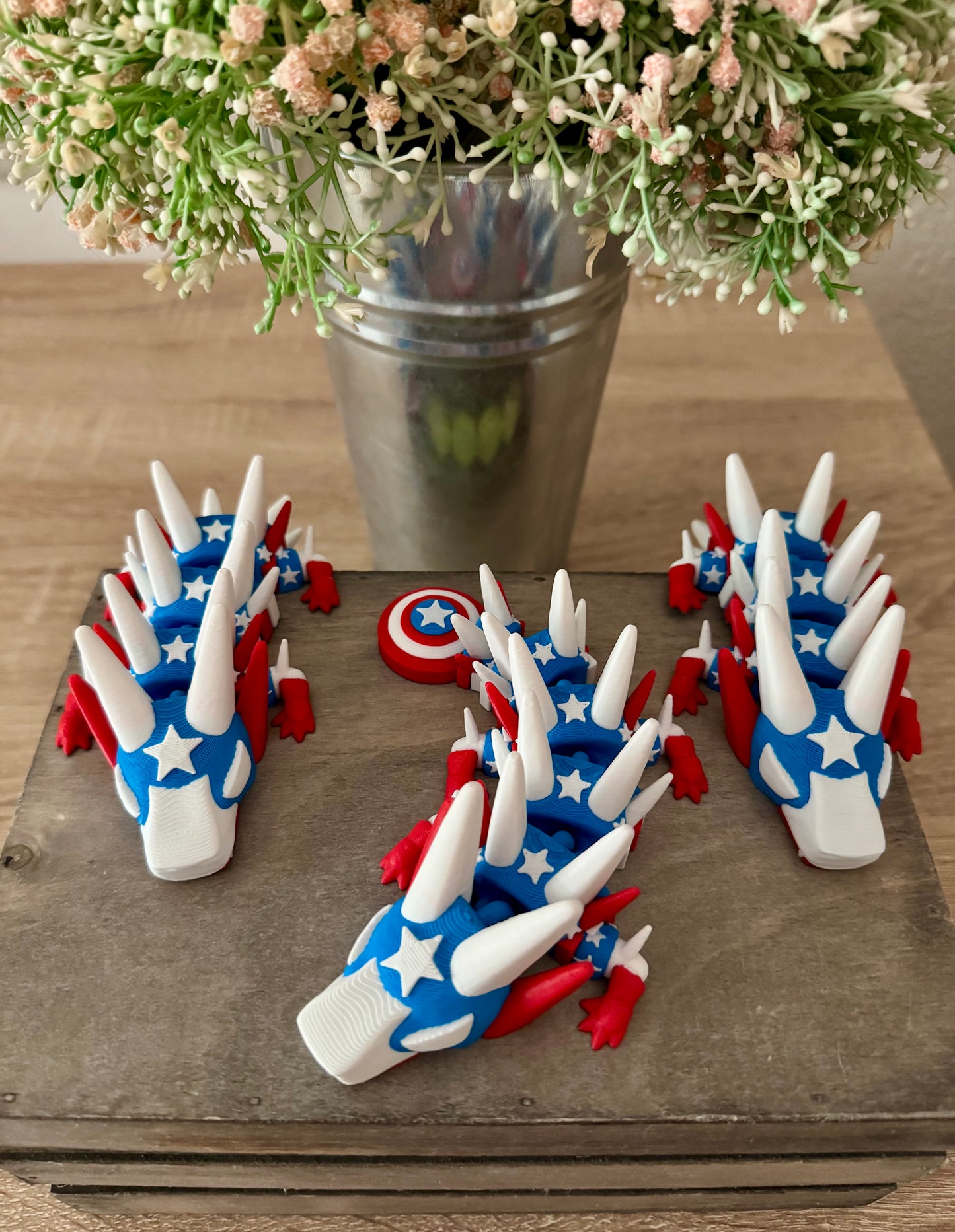 🐉 Dragòn Flexi mini - Capitàn América 🇺🇸