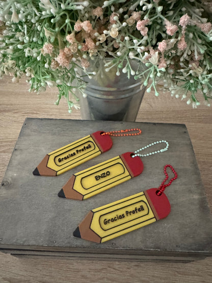 🔑 Llavero lápiz personalizado: Para profes, peques y despistad@s