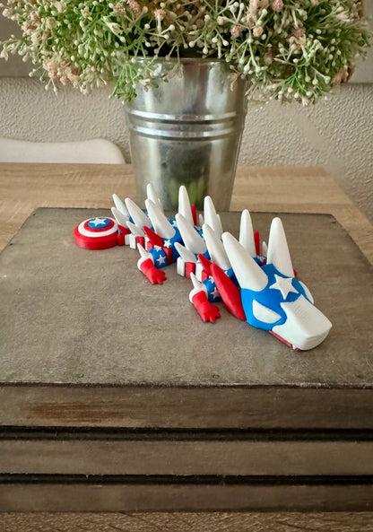 🐉 Dragòn Flexi mini - Capitàn América 🇺🇸