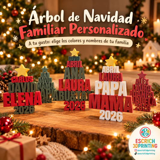 Árbol de Navidad Familiar Personalizado | Nombres y Colores