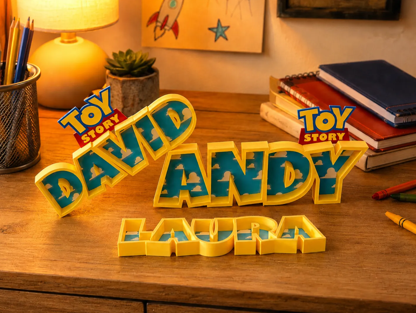 Nombre Personalizado Estilo Toy Story | Letrero Decorativo Infantil 3D