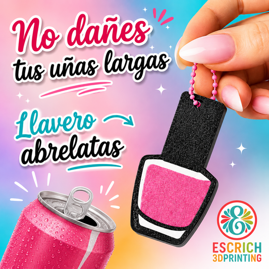 ¡Presume de uñas, no las sacrifiques! 💖 Llavero Abrelatas Pintauñas 3D