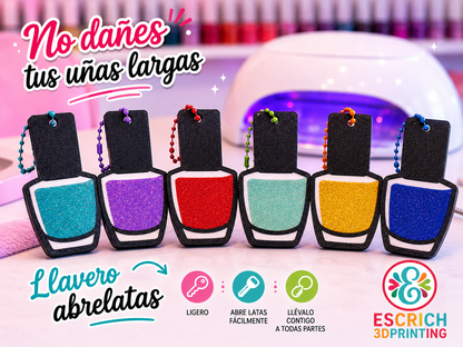 ¡Presume de uñas, no las sacrifiques! 💖 Llavero Abrelatas Pintauñas 3D