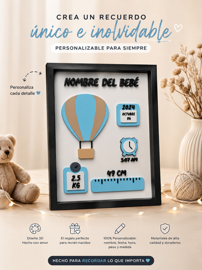 Marco de Nacimiento Personalizado para Bebé 🖼️✨