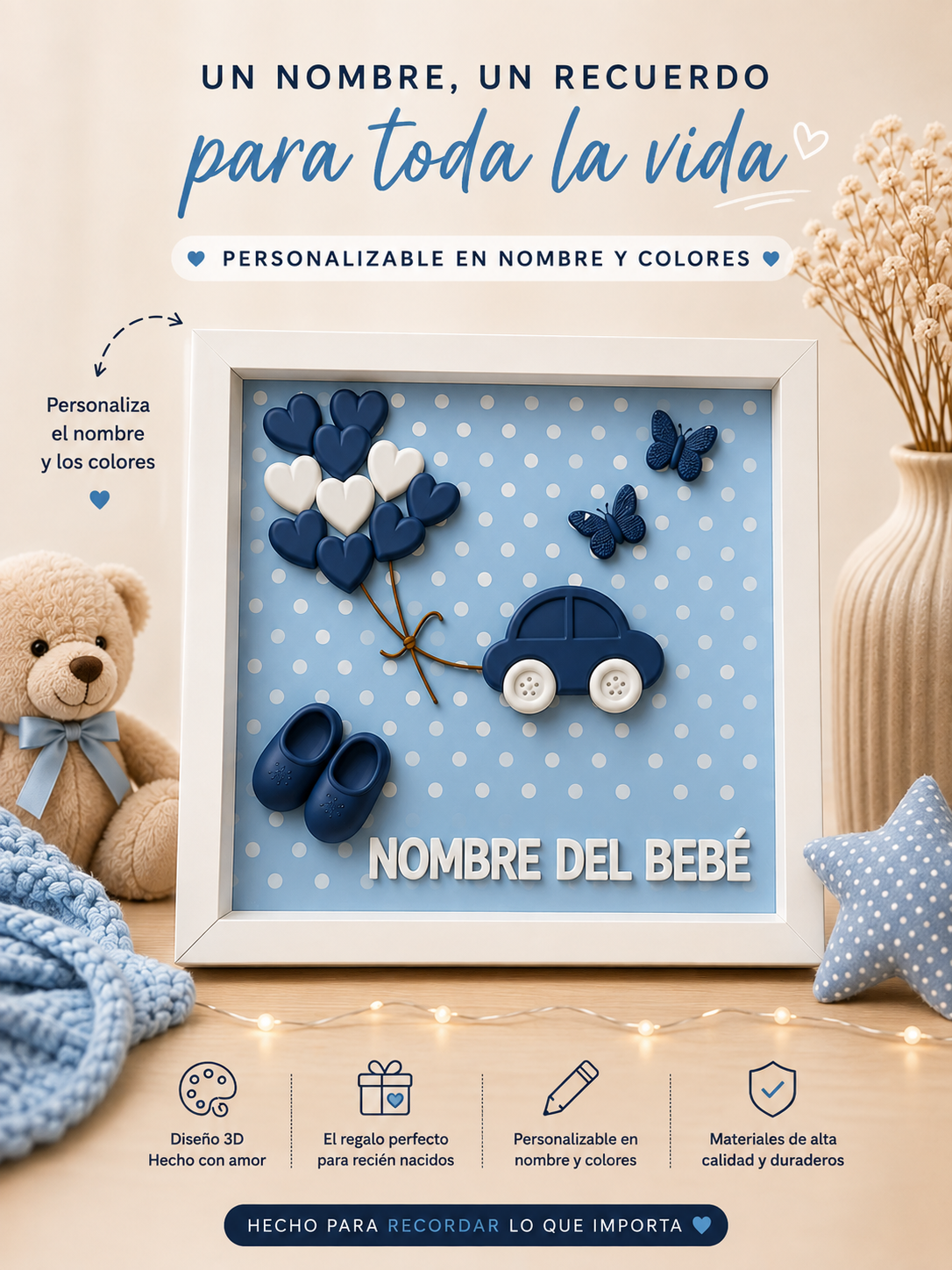 Cuadro Infantil Personalizado con Nombre 🖼️✨
