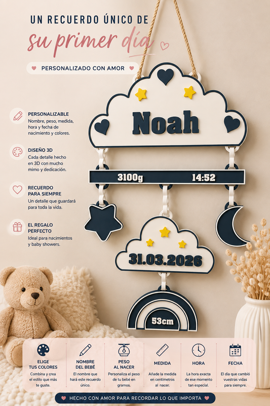 Móvil de Nacimiento Personalizado para Bebé 🍼✨