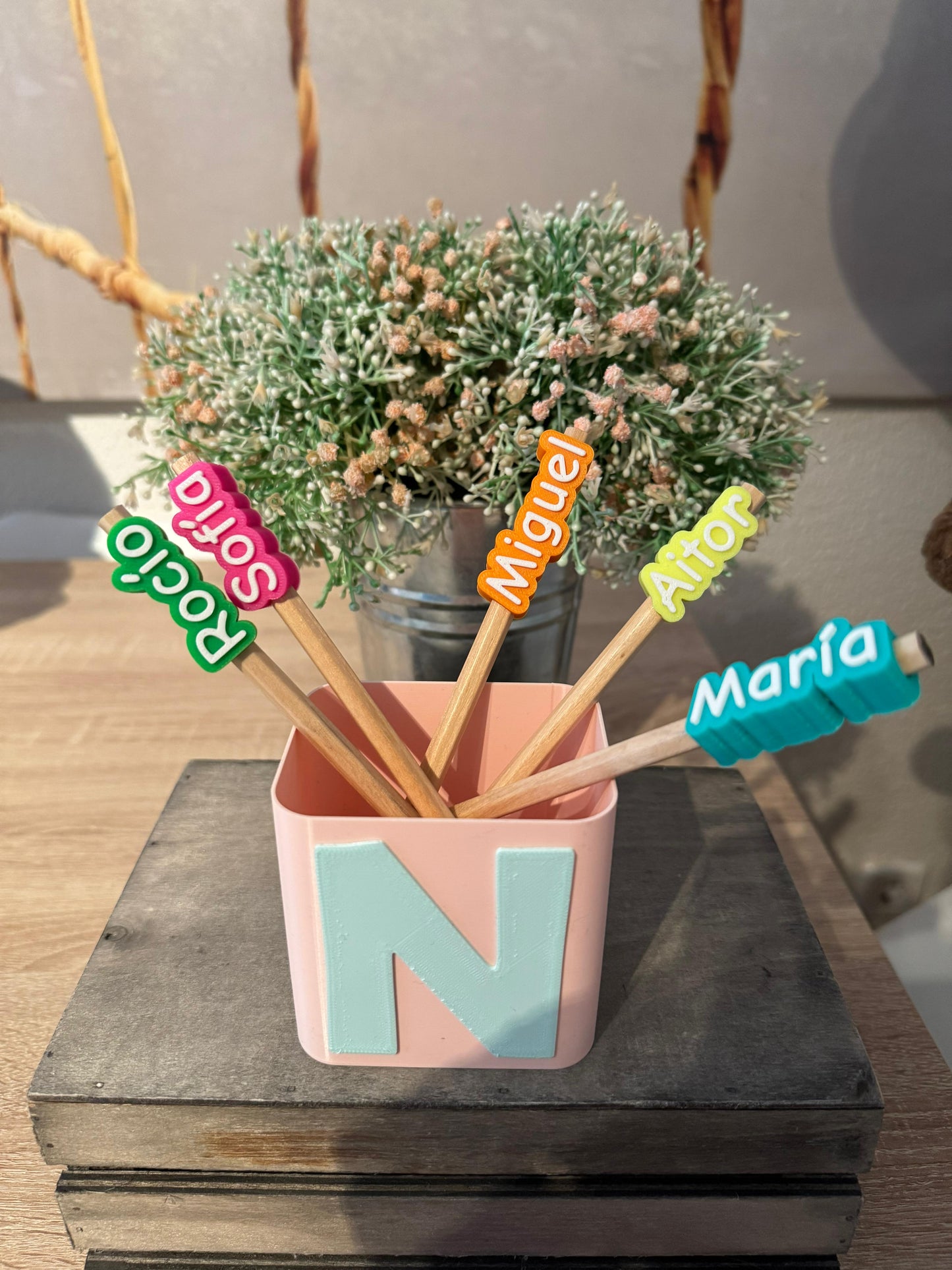 Lápices con topper personalizado