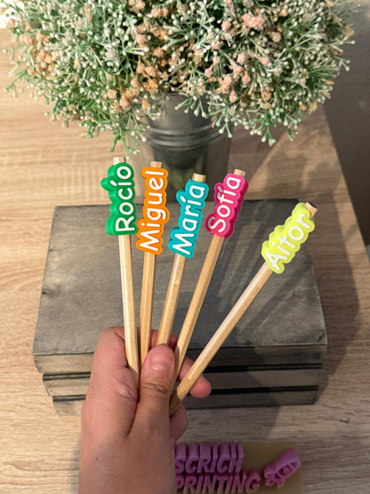 Lápices con topper personalizado