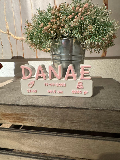 Letrero Detalles de Nacimiento