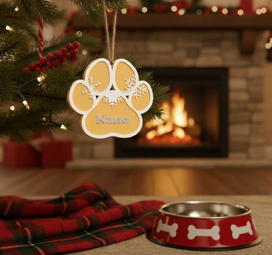 🐾Adorno navideño huellita de perro - personalizado