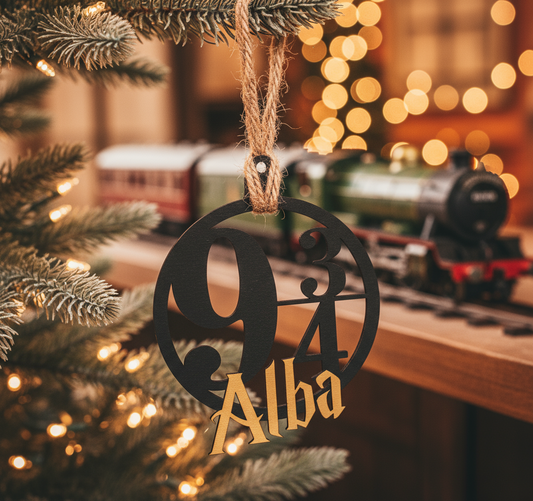 Adorno personalizado Andén 9¾ 🚂 – Especial Navidad Mágica✨