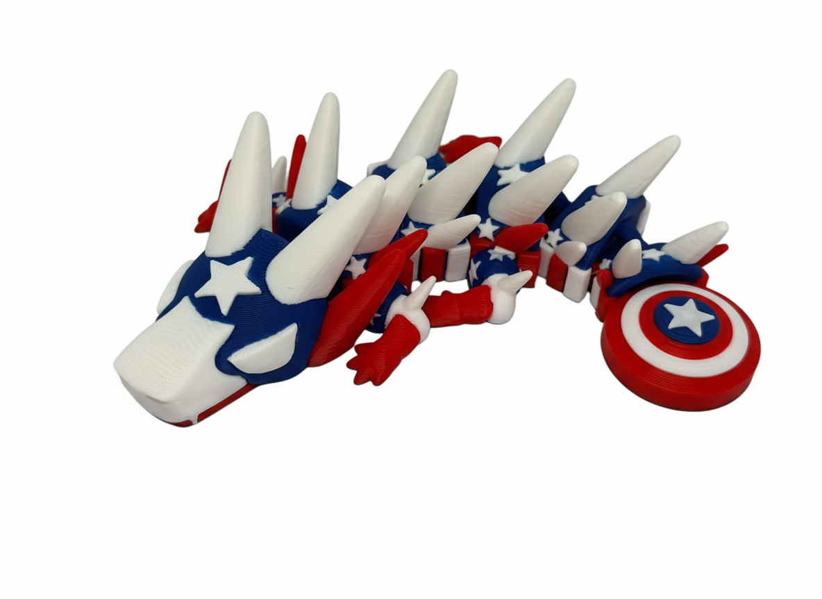 🐉 Dragòn Flexi mini - Capitàn América 🇺🇸